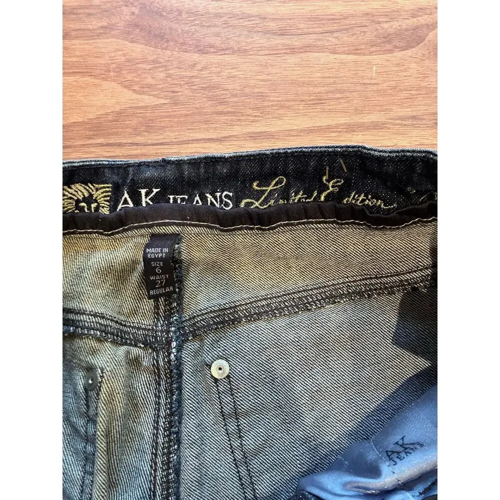 Anne Klein‎ Limited Edition Dark Wash Women's Jeans 6 Bootcut Embroidered